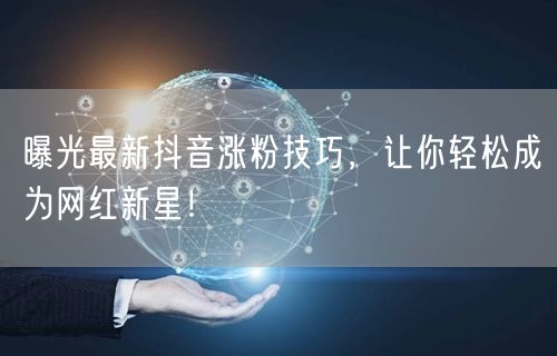 曝光最新抖音涨粉技巧,让你轻松成为网红新星!