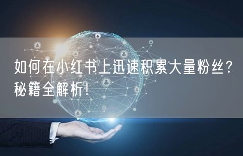 如何在小红书上迅速积累大量粉丝?秘籍全解析!