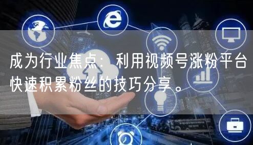 成为行业焦点：利用视频号涨粉平台快速积累粉丝的技巧分享。